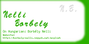 nelli borbely business card